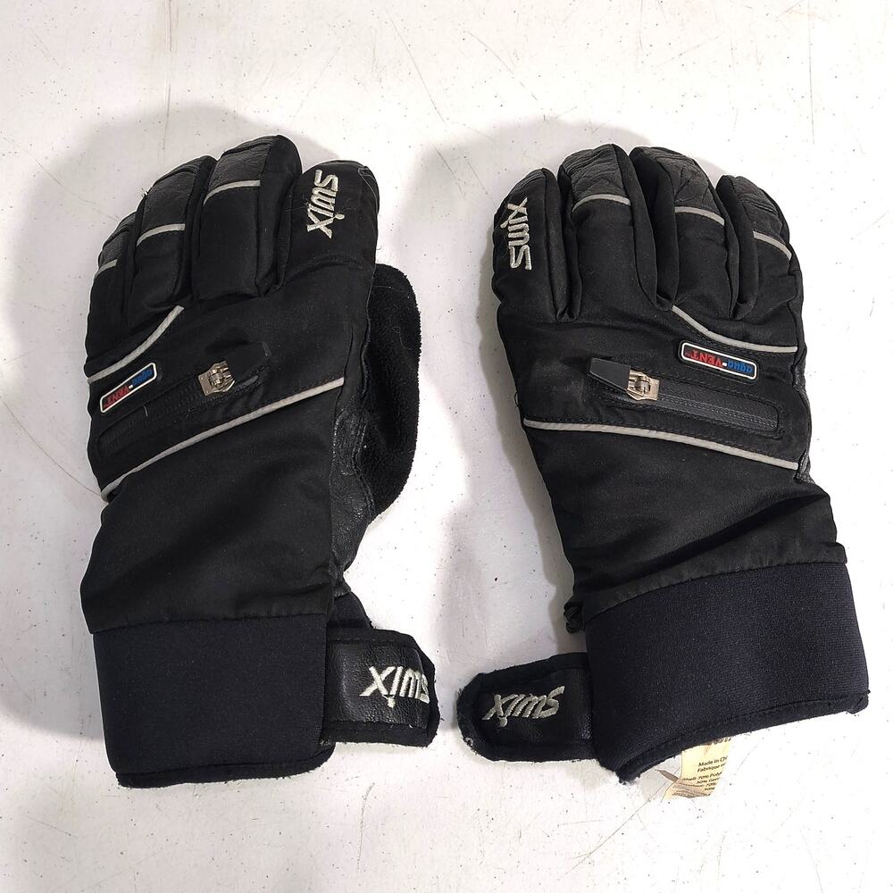 Swix Ski Gloves Black Adult Size M Aqua Vent Water Resistant Snowboarding